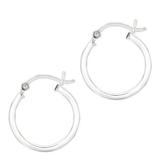 Sterling Silver Classic Tube Hoop Earrings