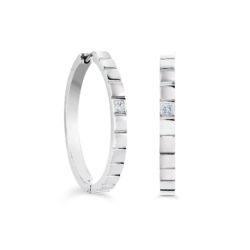 30MM Italgem Stainless Steel CZ Hoop Earrings