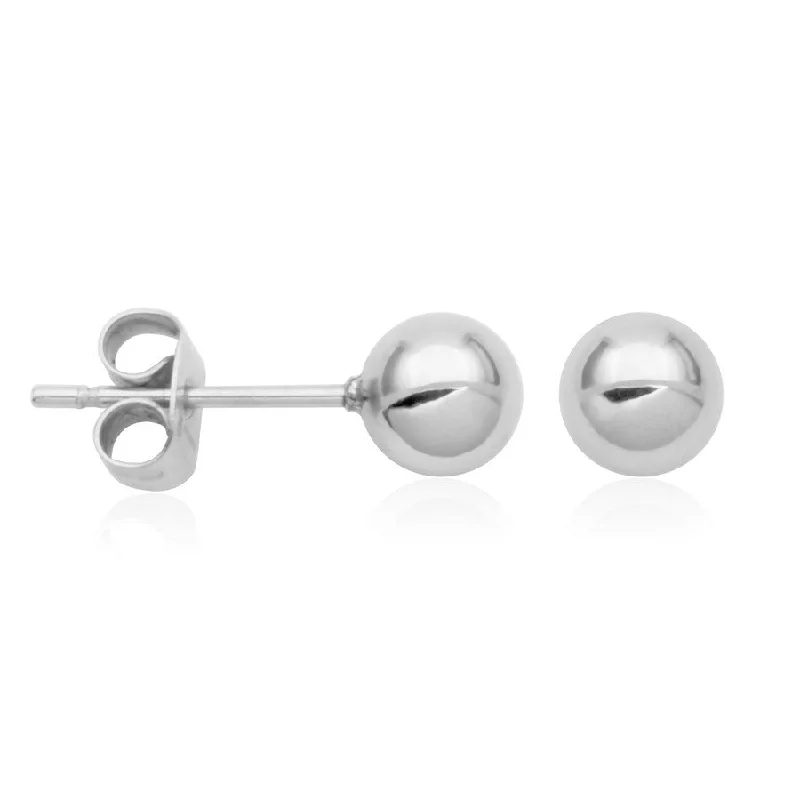 6mm Steelx Stainless Steel Beaded Stud Earrings