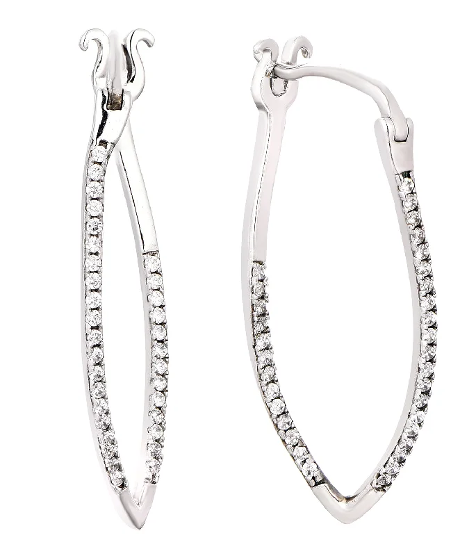 Casablanca Sterling Silver Oval Hoop Earrings