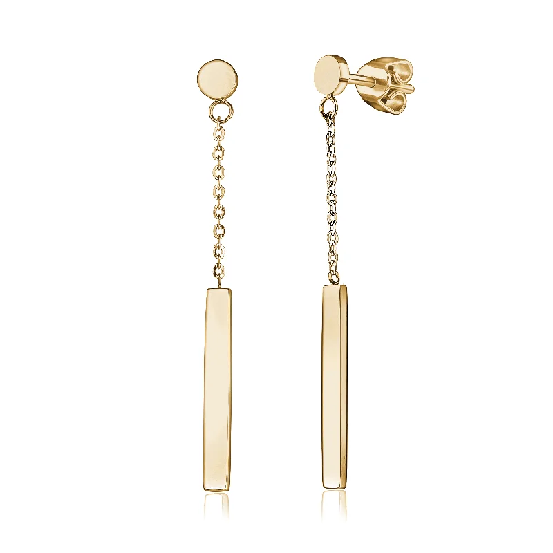 Italgem Bar Drop Earrings: Gold