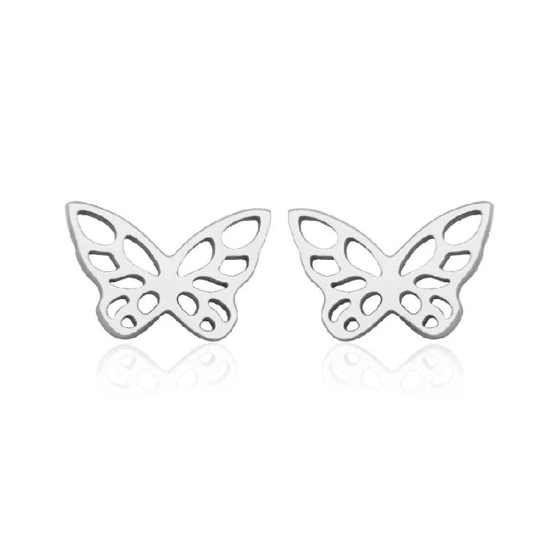 Steelx Stainless Steel Butterfly Stud Earrings