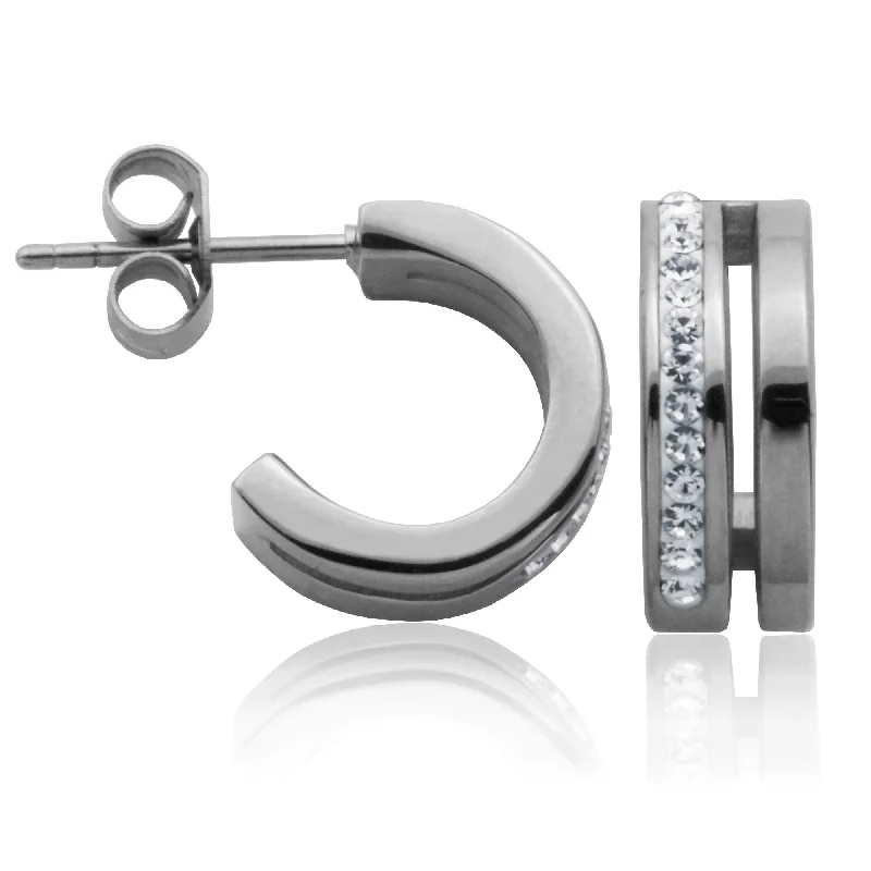 Steelx Stainless Steel Half Hoop Earrings