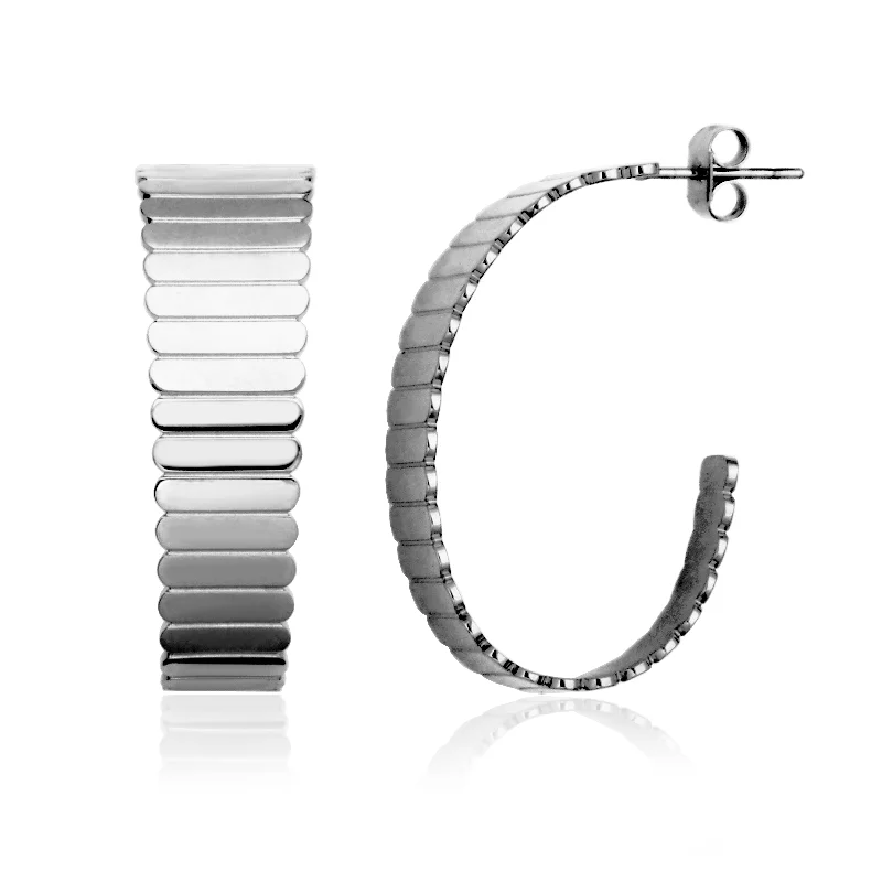 Steelx Stainless Steel Curled Hoop Earrings