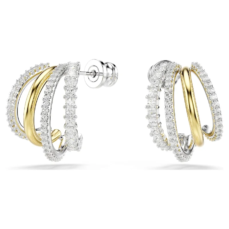 Swarovski Hyperbola Two-Tone Hoop Earrings