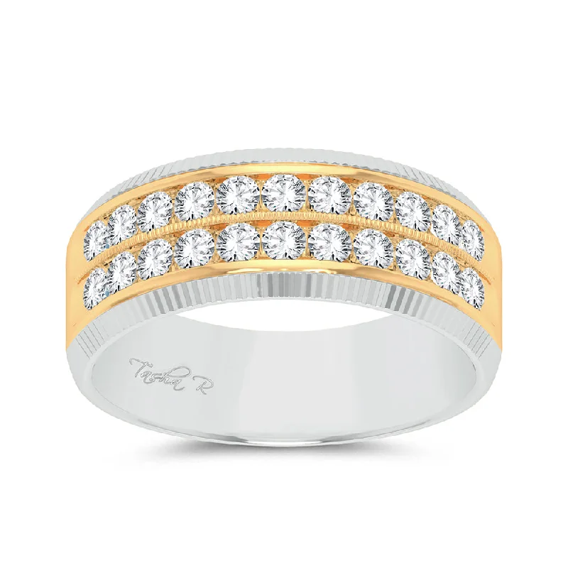 14K 1.00ct Diamond Mens Band