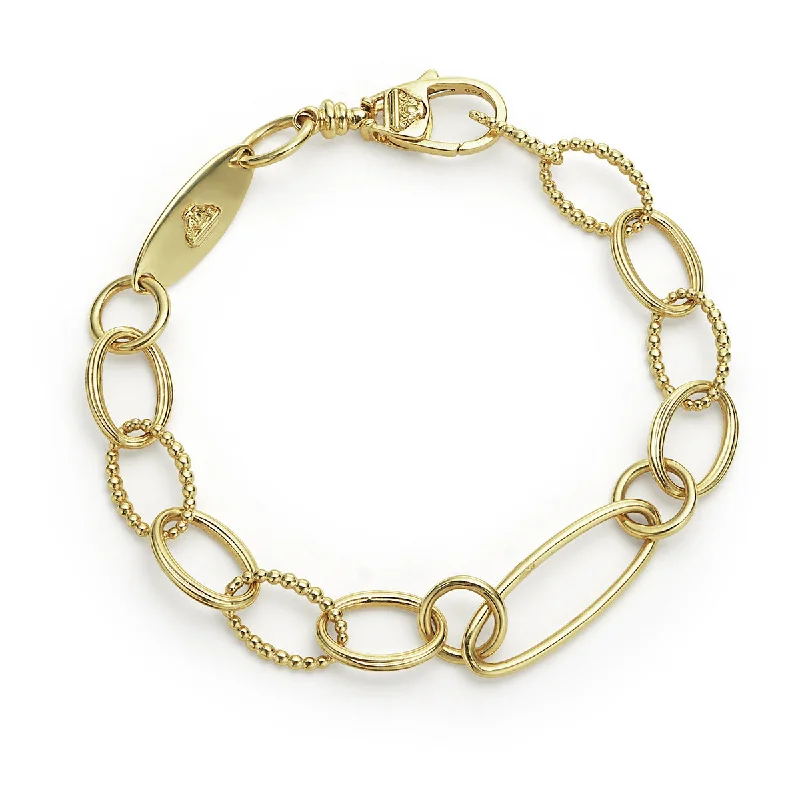 18K Gold Oval Link Bracelet