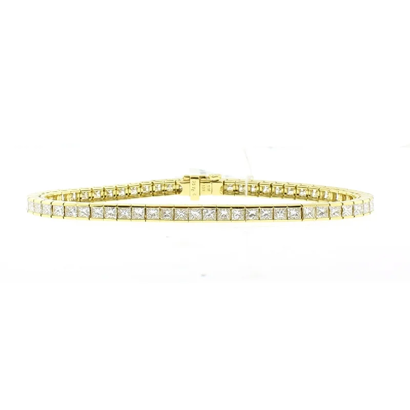 18K Yellow Gold Diamond Tennis Bracelet