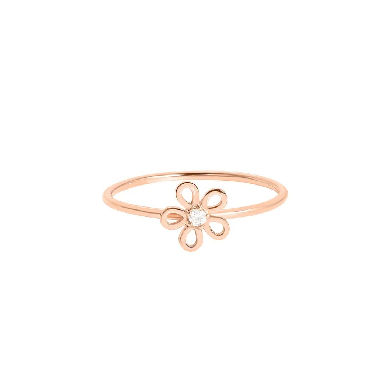 Golden Daisy 18K Rosegold Ring w. Diamond