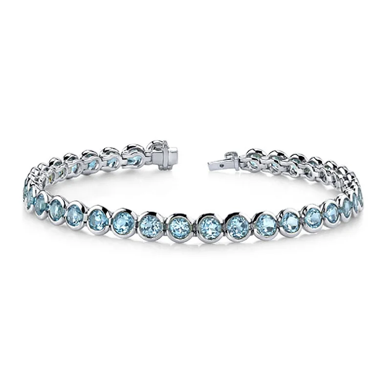 Blue Topaz 14K White Gold Bracelet