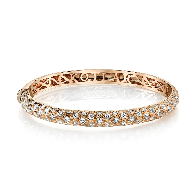 Criss Cross Artisan Pave Half Way Bangle