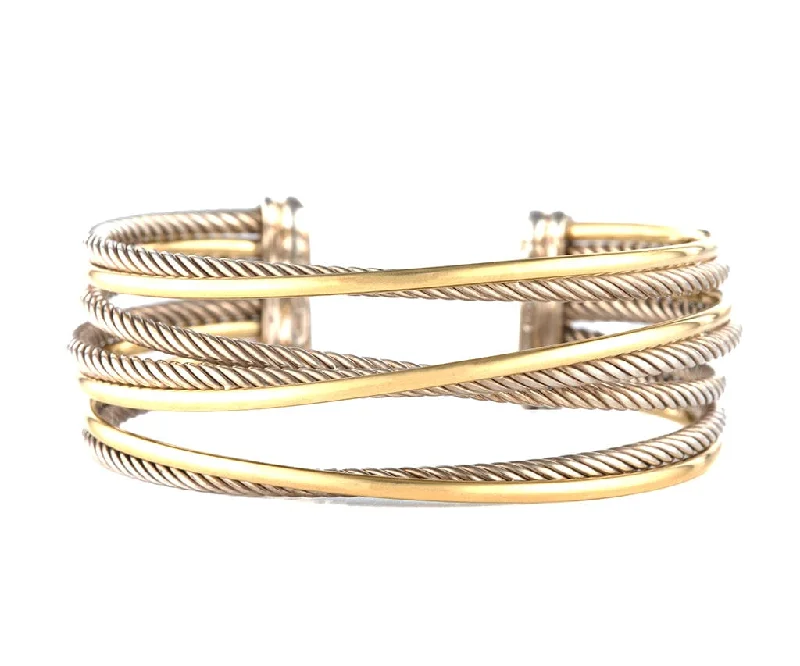 David Yurman Crossover Cuff Bracelet in Bonded 18K and Sterling