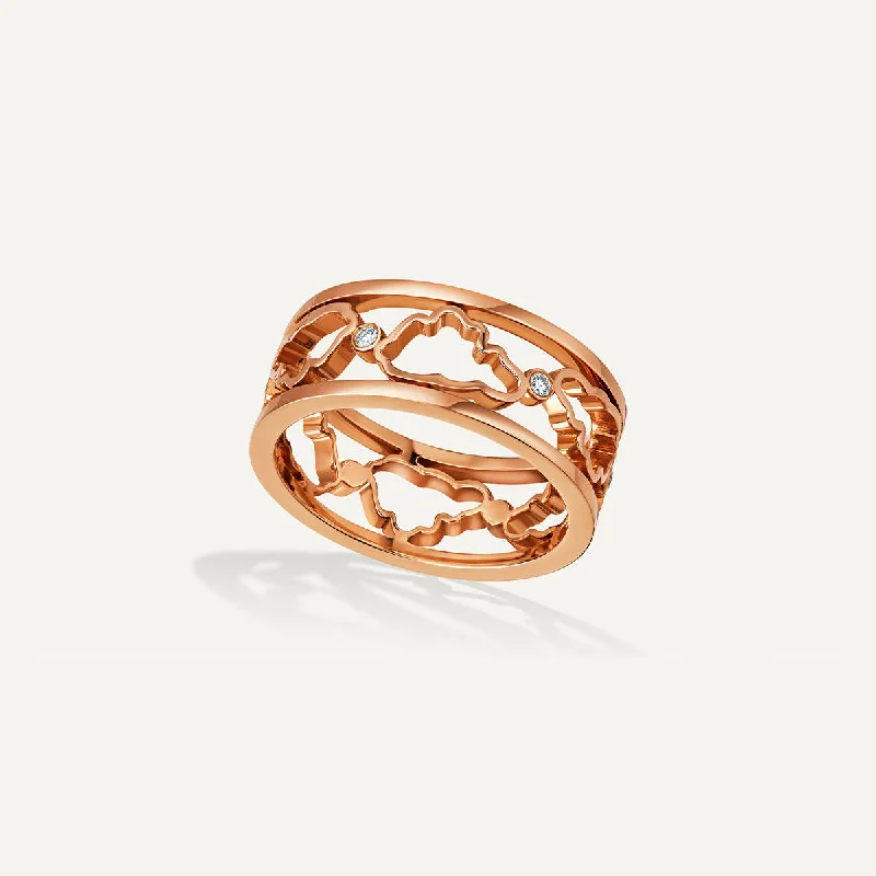 Allusia Love Band 18K Rosegold Ring w. Diamonds