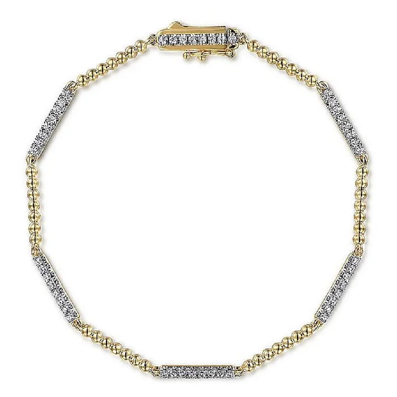 Gabriel & Co. 14K Yellow Gold Bujukan Diamond Bracelet