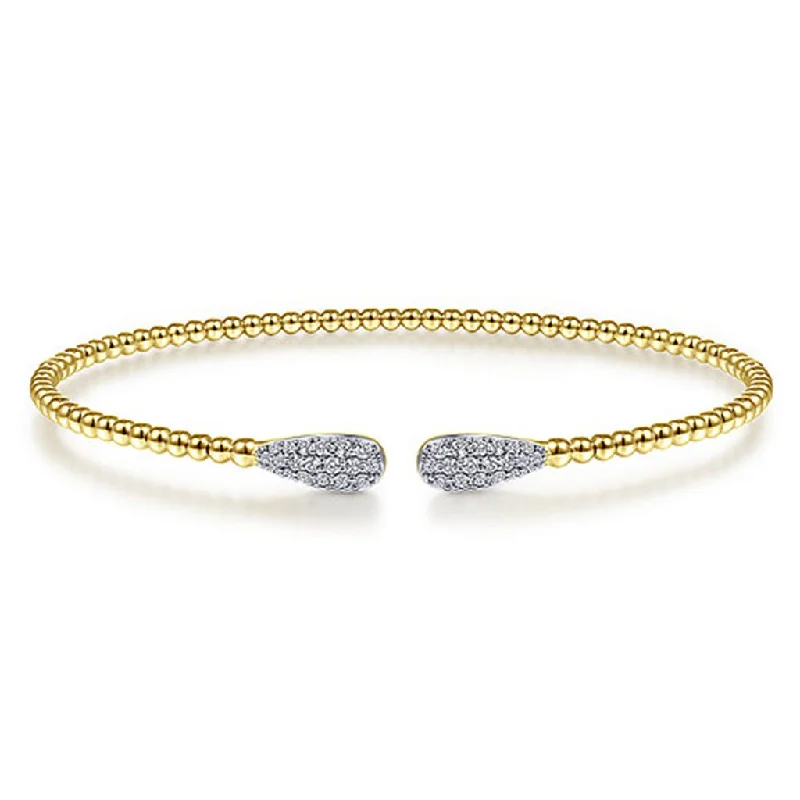 Gabriel & Co. 14K Yellow Gold Bujukan Diamond Teardrop Bangle