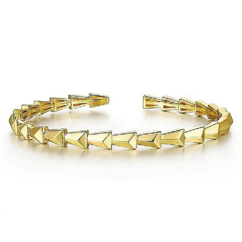 Gabriel & Co. 14K Yellow Gold Geometric Open Bangle