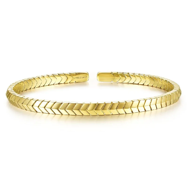 Gabriel & Co. 14K Yellow Gold Chevron Open Cuff Bracelet