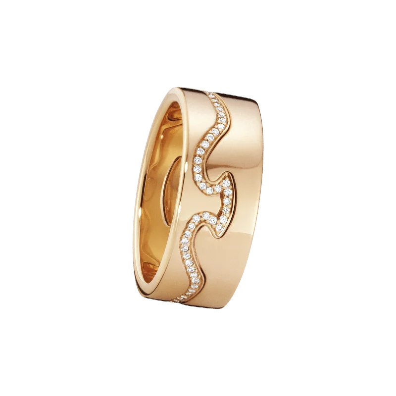 Fusion 18K Rose Gold Rings w. Diamonds