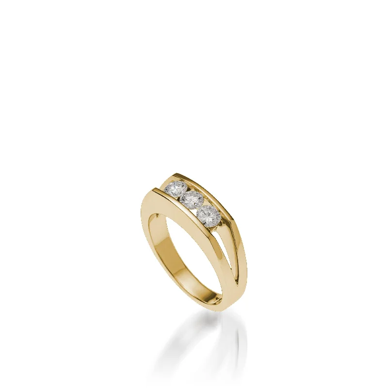 Lines 3-Stone Anniversary Ring