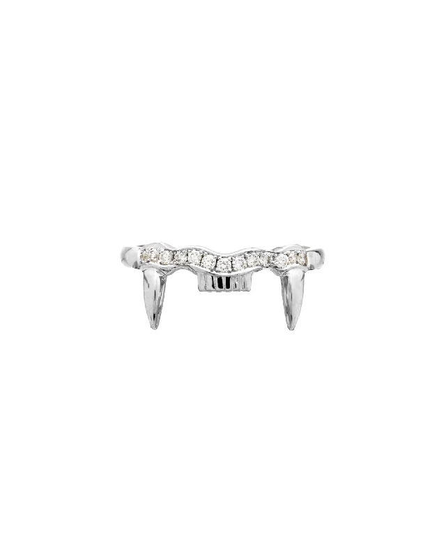 Jaw Upper 18K Whitegold Ring w. Lab-Grown Diamond