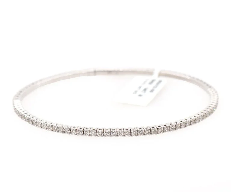 New 0.92ctw Diamond Flexible Bangle Bracelet in 14K