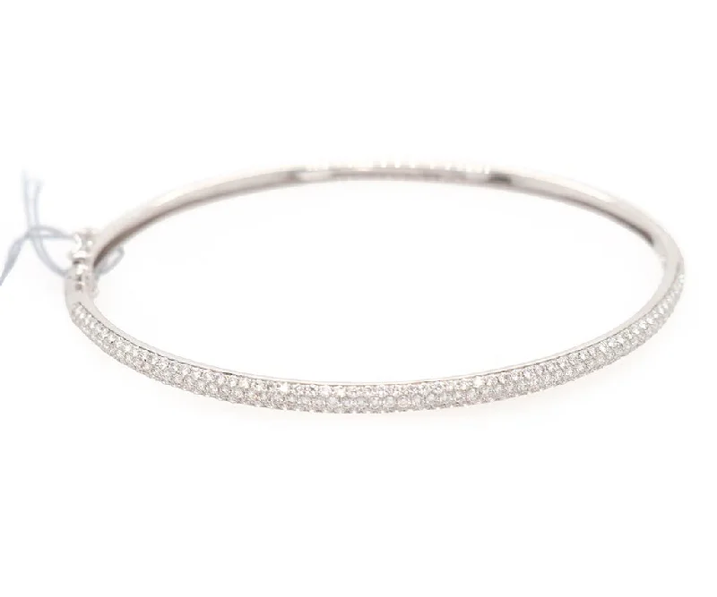 New 1.00ctw Pave Diamond Bangle Bracelet in 14K