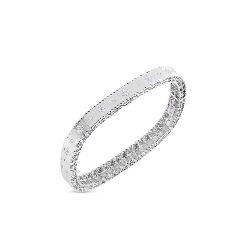 Roberto Coin Princess Satin Diamond Bangle