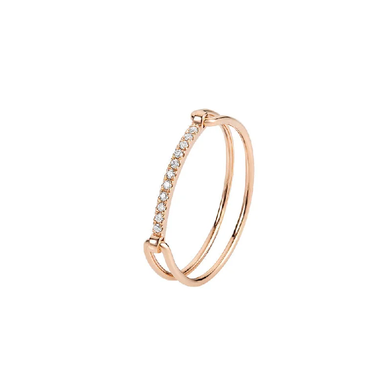 ICON FINE Bridge 18K Rosegold Ring w. Diamond