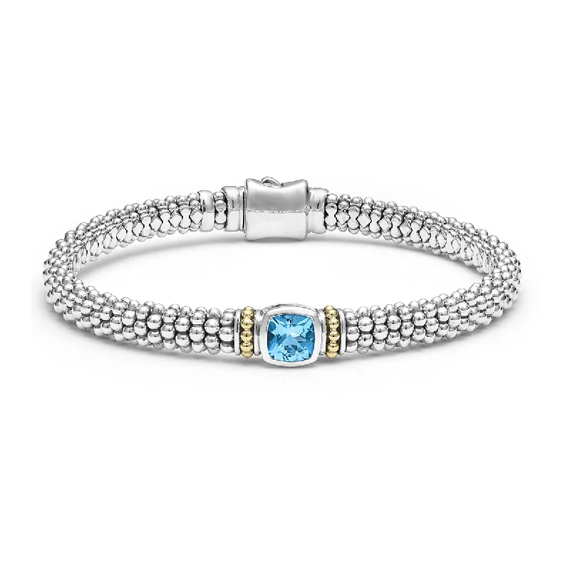 Swiss Blue Topaz Caviar Bracelet