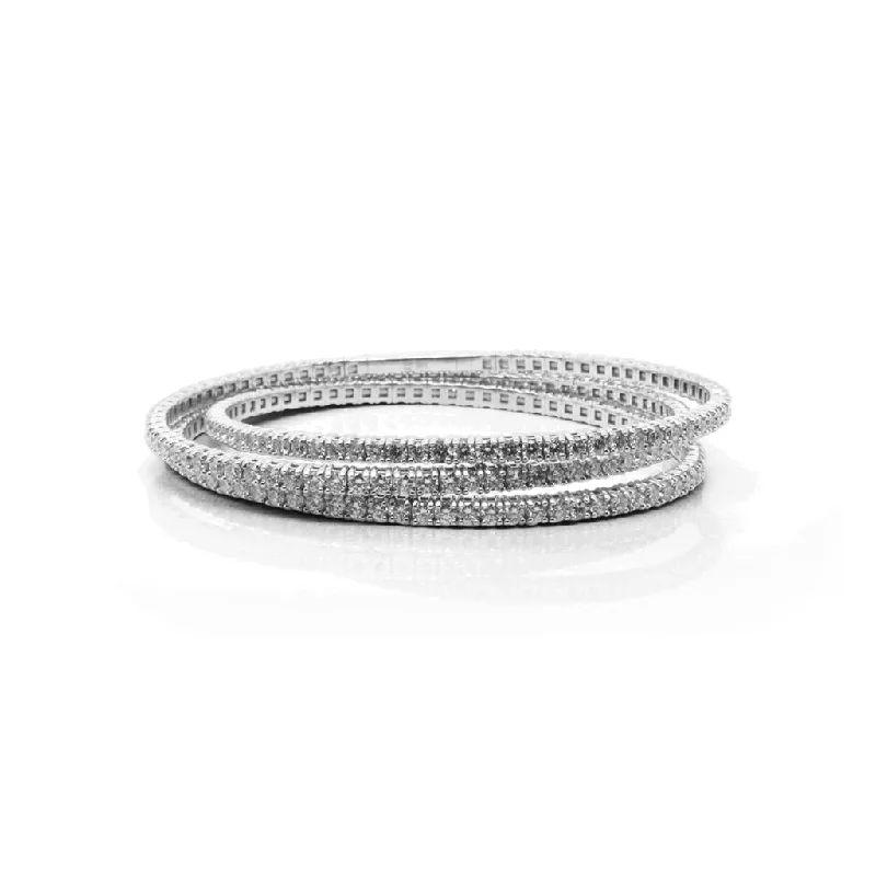 Triple Wrap Flexible Diamond Bracelet