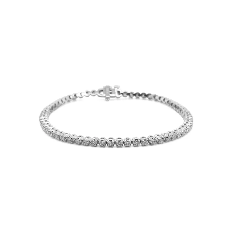 White Gold Prong Set Diamond Tennis Bracelet - 2.00cttw