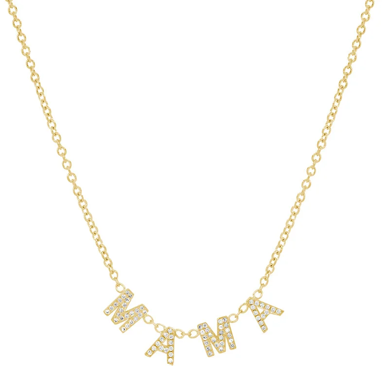 Mama Diamond Mini Uppercase Letter Necklace